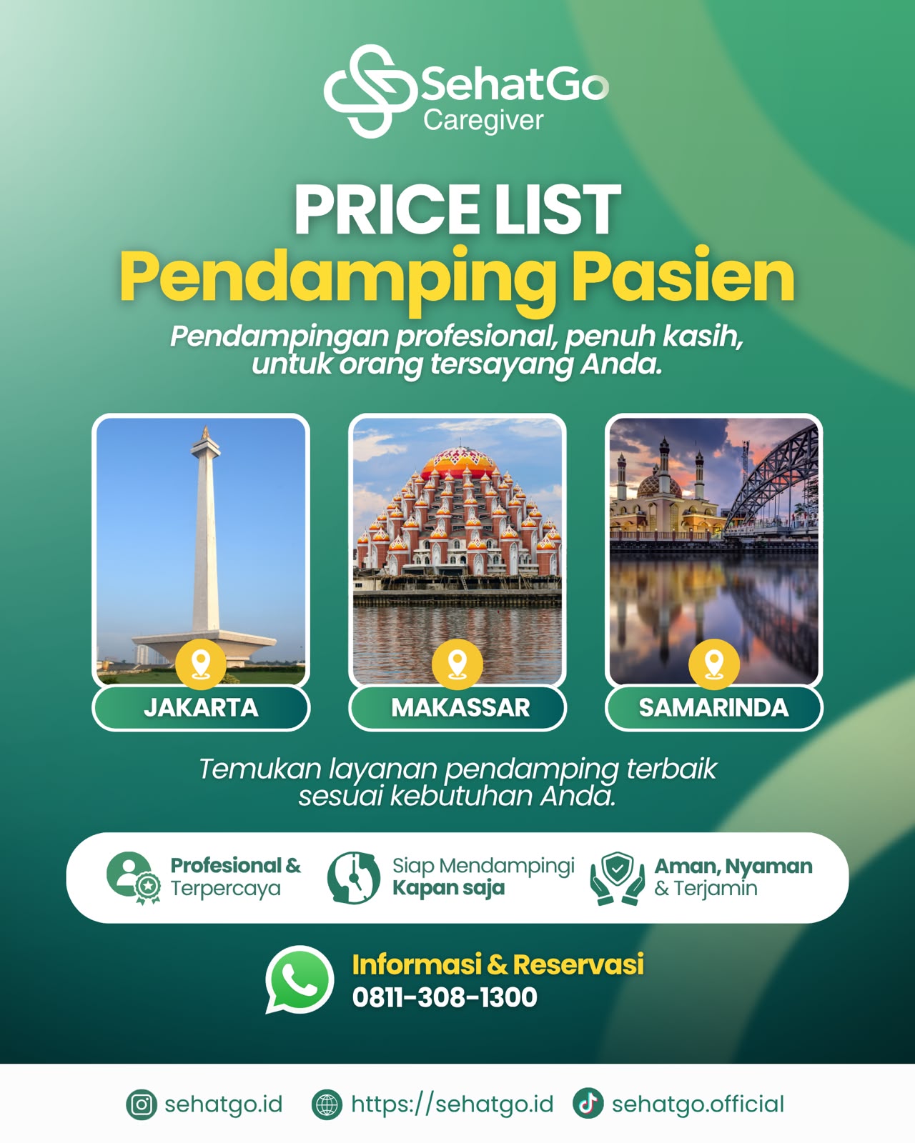 Visual informasi Tarif Pendamping Pasien Rumah Sakit dari SehatGo